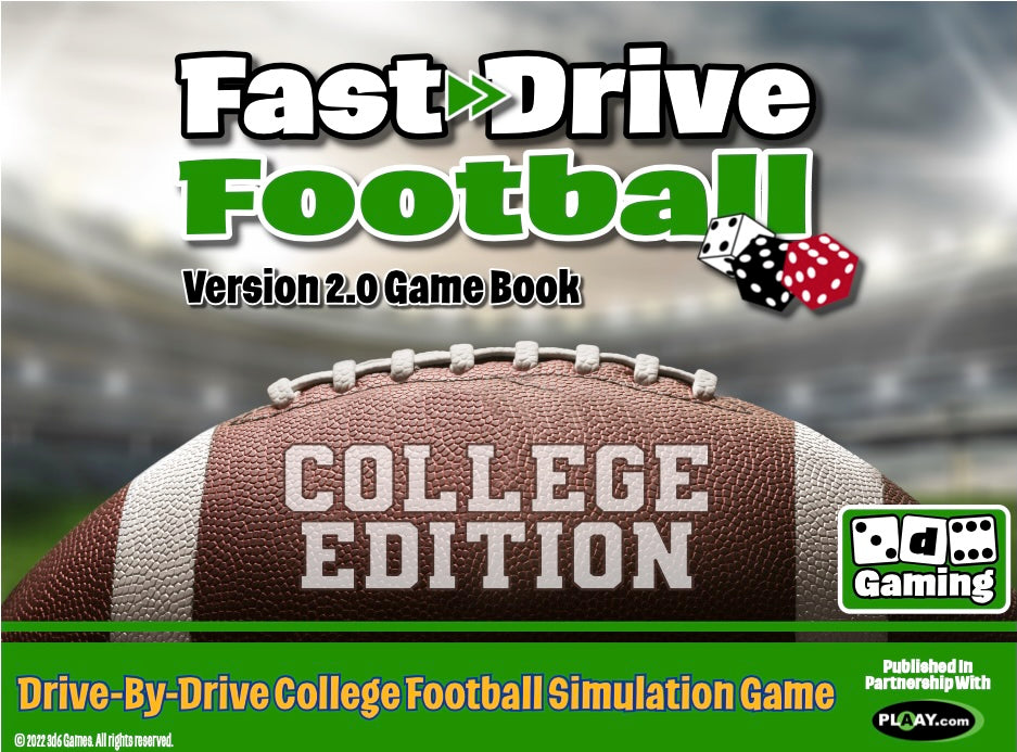 Fast Drive Football College Game Book