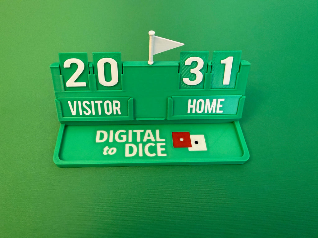 Digital to Dice Podcast Branded Scoreboard - Green
