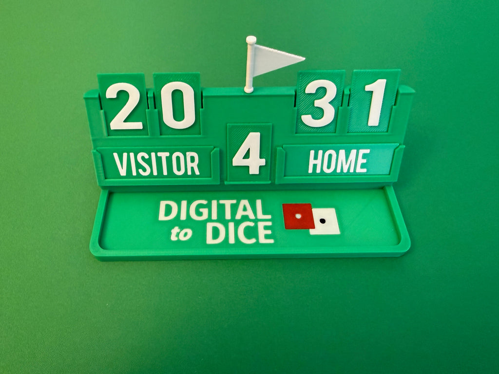 Digital to Dice Podcast Branded Scoreboard - Green