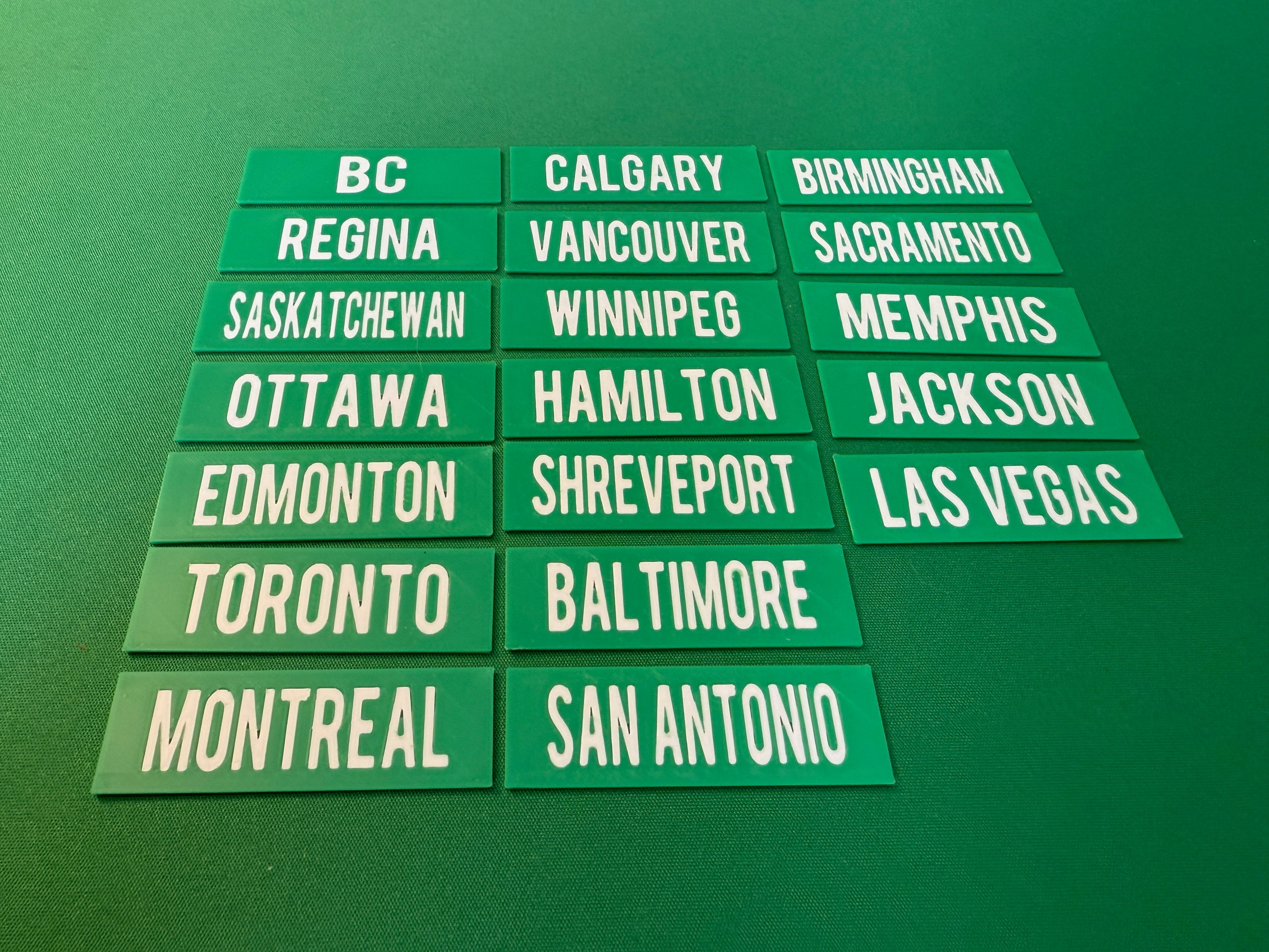 Scoreboard Nameplates for CFL Cities